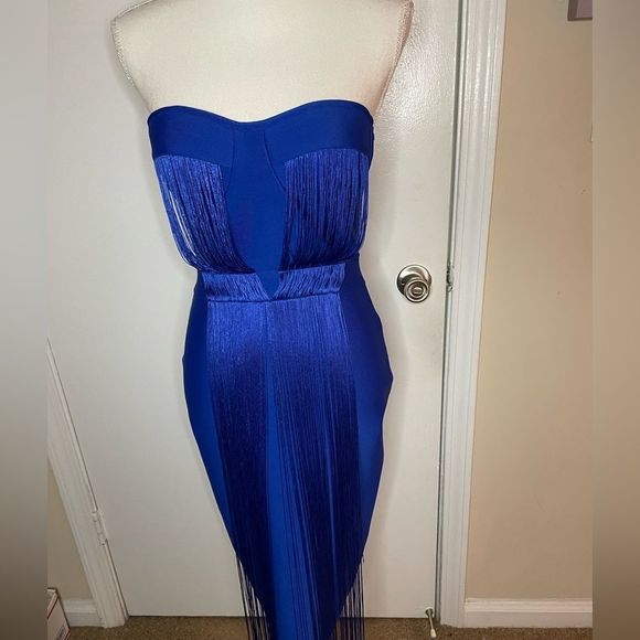 NWT Women’s Formal/ Party/ Bodycon/Strapless Blue Dress - Picture 13 of 16
